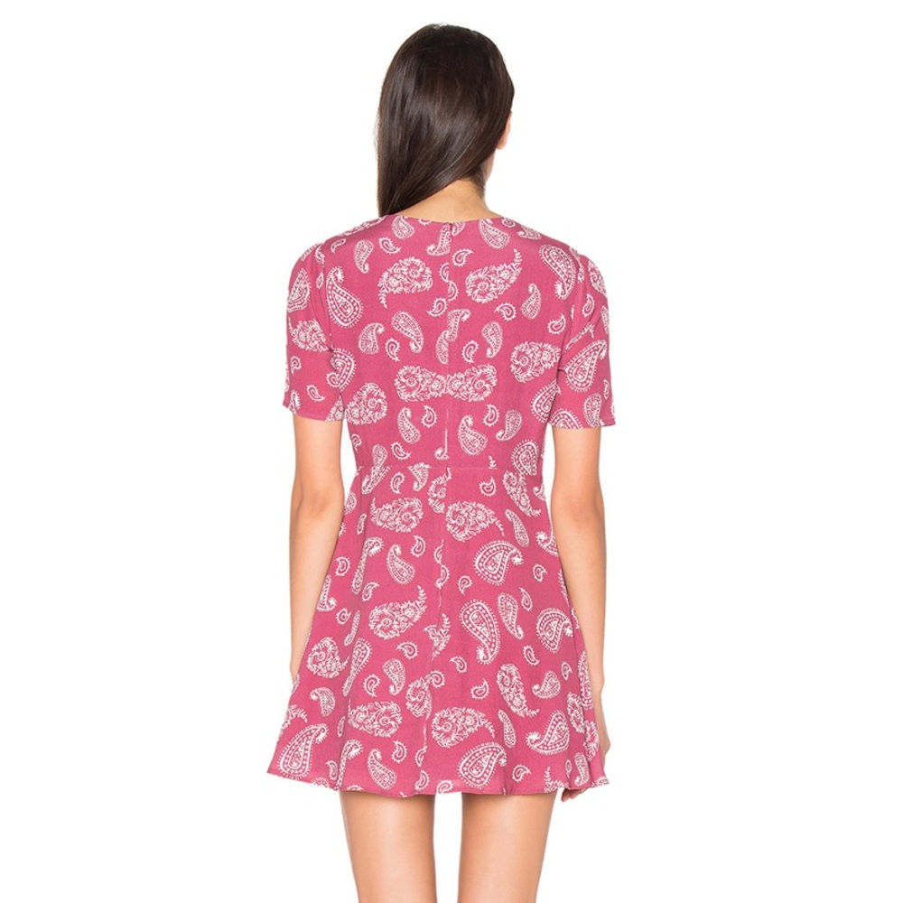 NWOT Majorelle Short-Sleeve Pink and White Fit and Flare Mini Dress - Picture 3 of 9